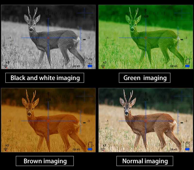 Four Colour View Options of The Digital Night Vision Rifle Scope