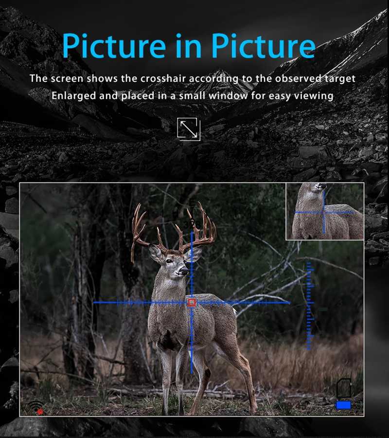 Picture in Picture Feature of The Digital Night Vision Rifle Scope