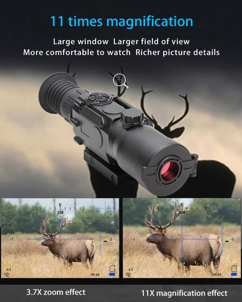 11 Times Magnification of The Digital Night Vision Rifle Scope
