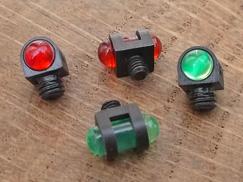 Two Green and Two Red Fiber Optic Shotgun Rib Threaded Fit Bead Sights