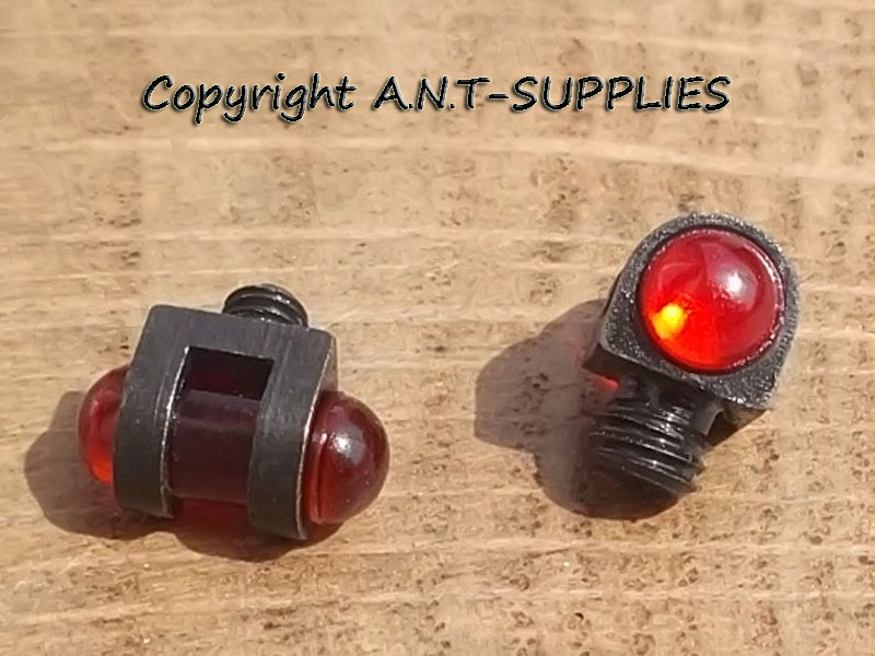 Two Red Fiber Optic Shotgun Rib Threaded Fit Bead Sights