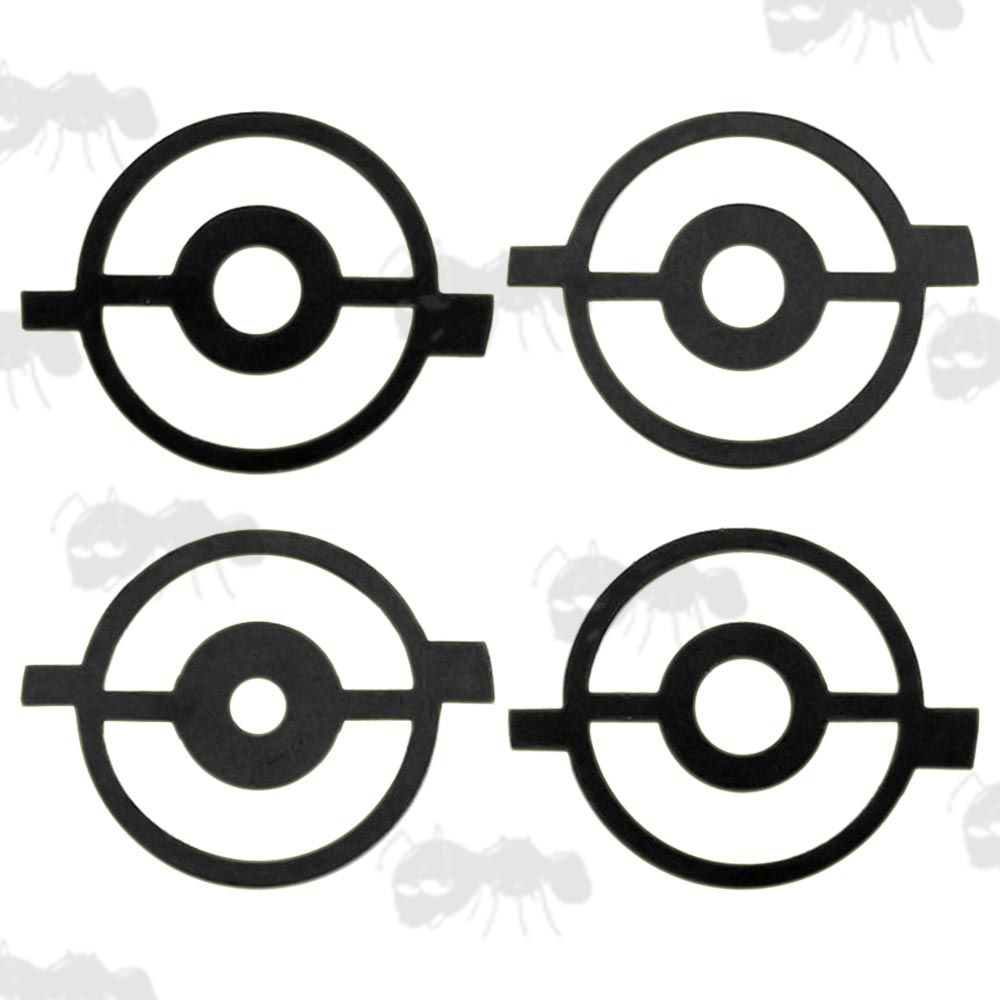 Set of Four Metal Globe Sight Element Apertures, 2.6mm, 3.8mm, 4.0mm and 4.4mm