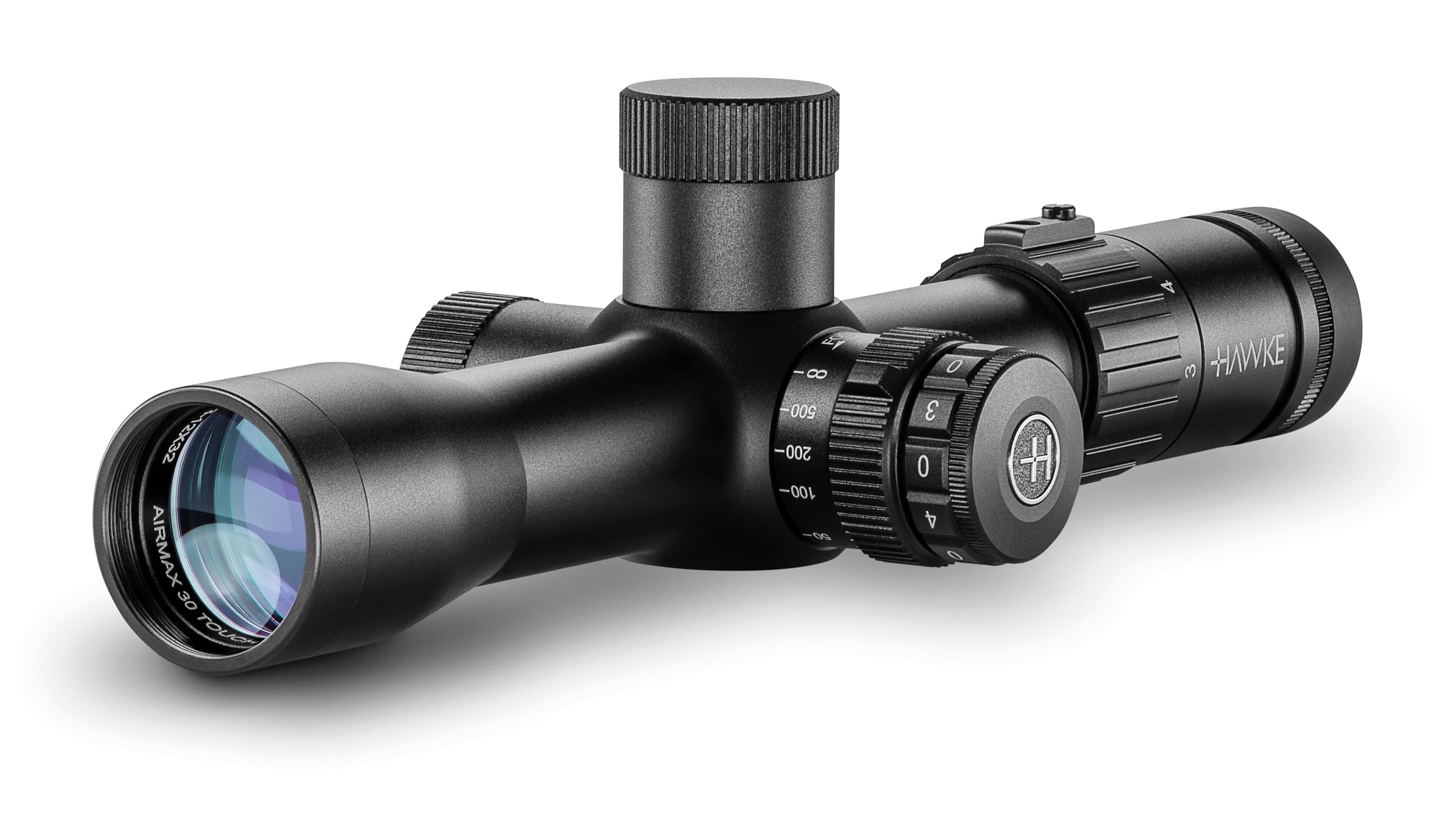 Objective End View Of The Hawke Airmax 30 Touch 3-12x32 AMX IR Air Rifle Scope