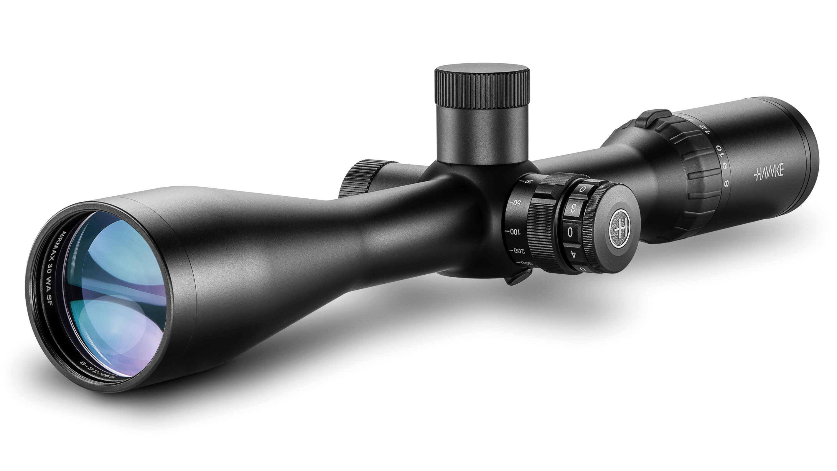Objective End View Of The Hawke Airmax 30 WA SF 8-32x50 AMX IR Air Rifle Scope