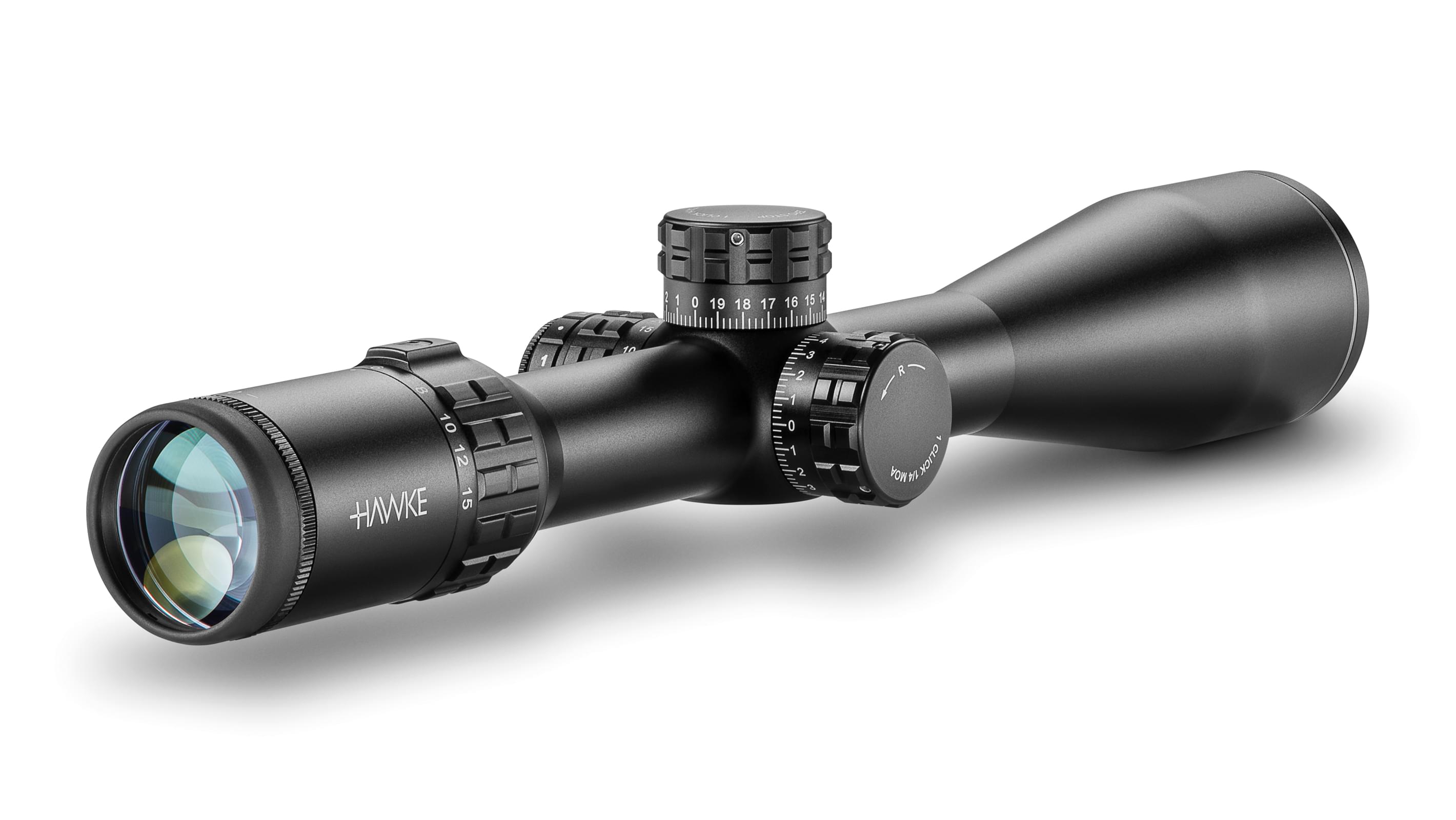 Ocular End View Of The Hawke Frontier 30 SF 2.5-15x50 LR Dot Rifle Scope