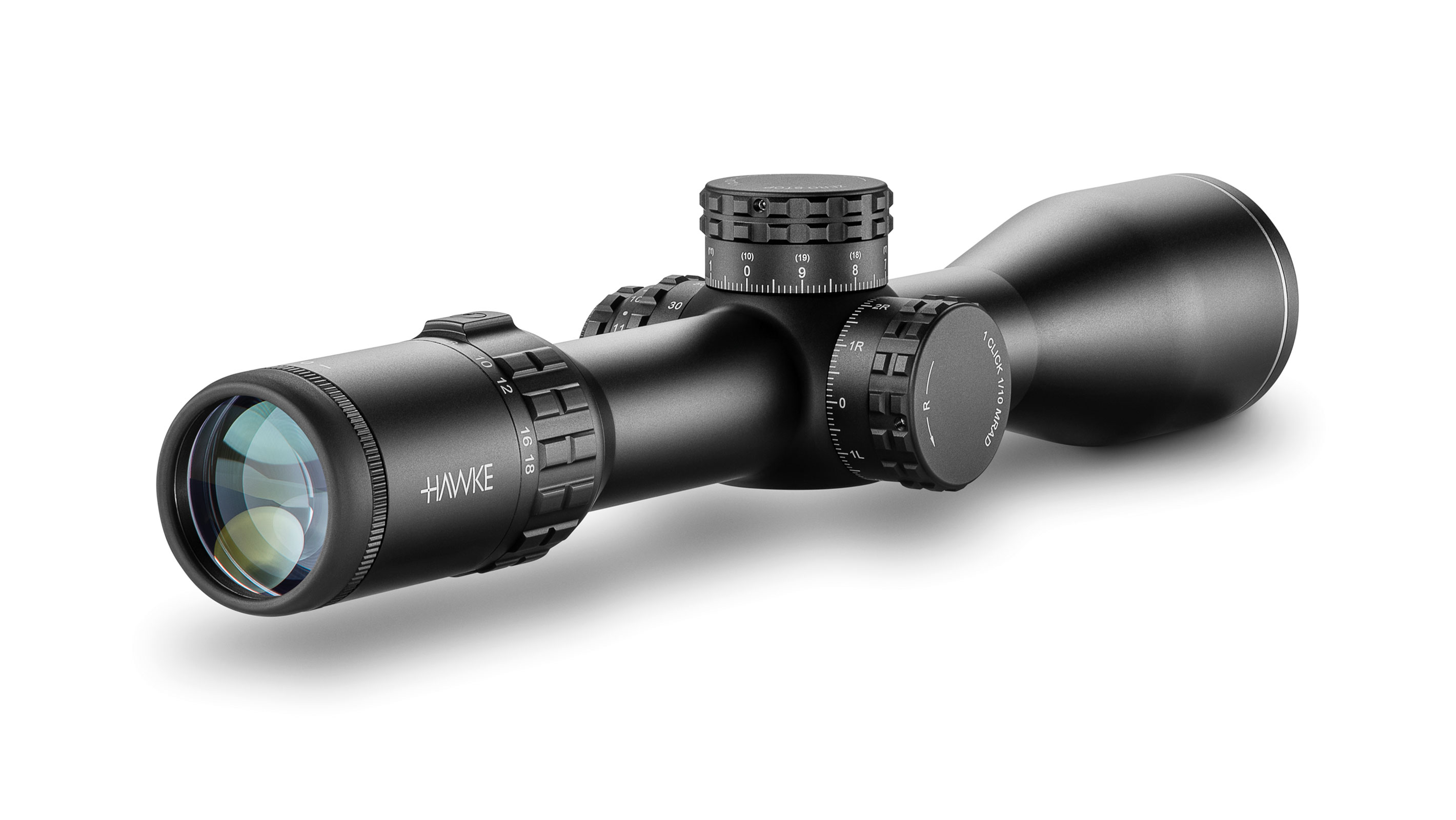 Ocular End View Of The Hawke Frontier 34 FFP 3-18x50 Mil Pro Ext Rifle Scope