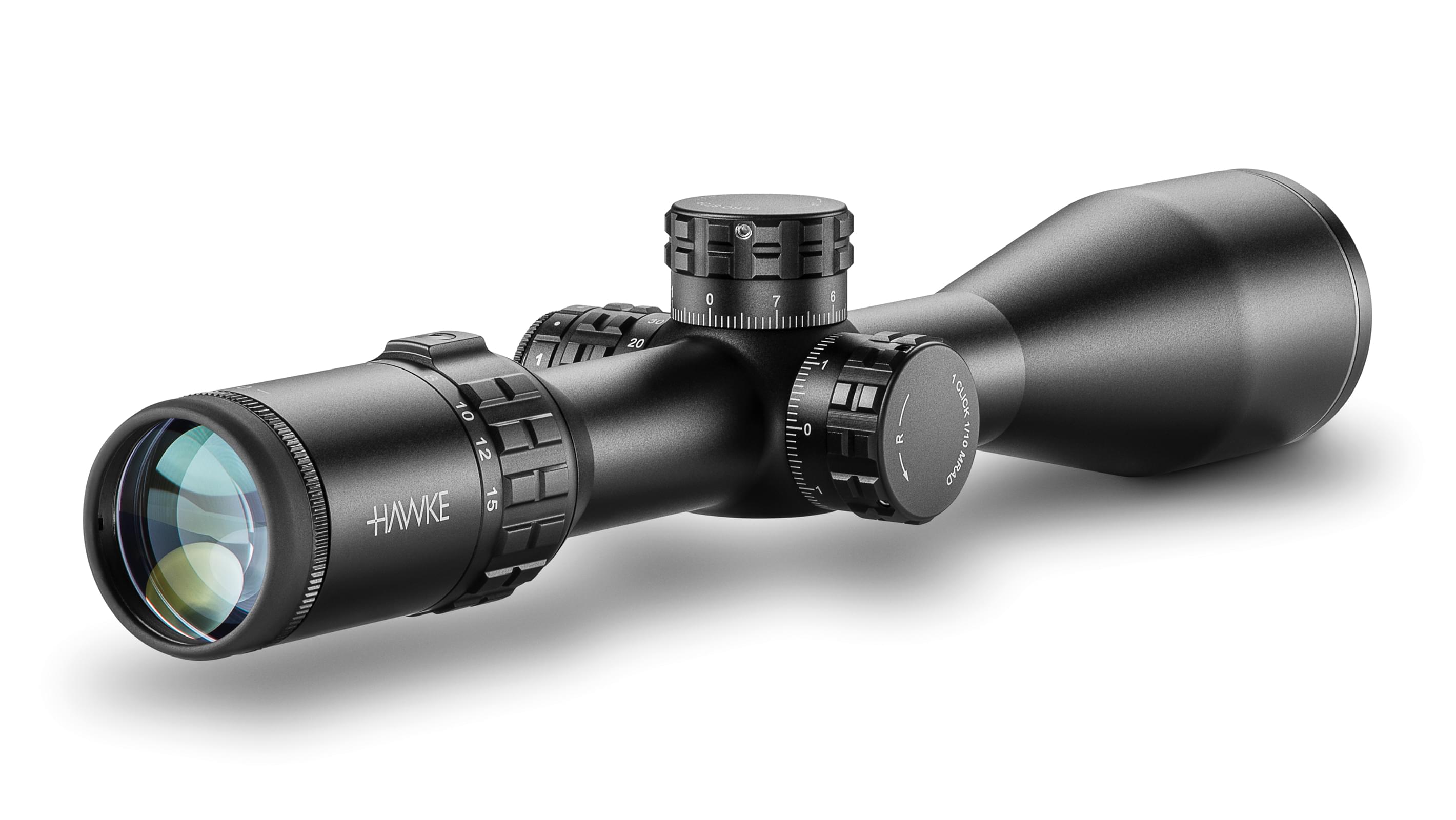 Ocular End View Of The Hawke Frontier 30 FFP 3-15x50 Mil Pro Rifle Scope