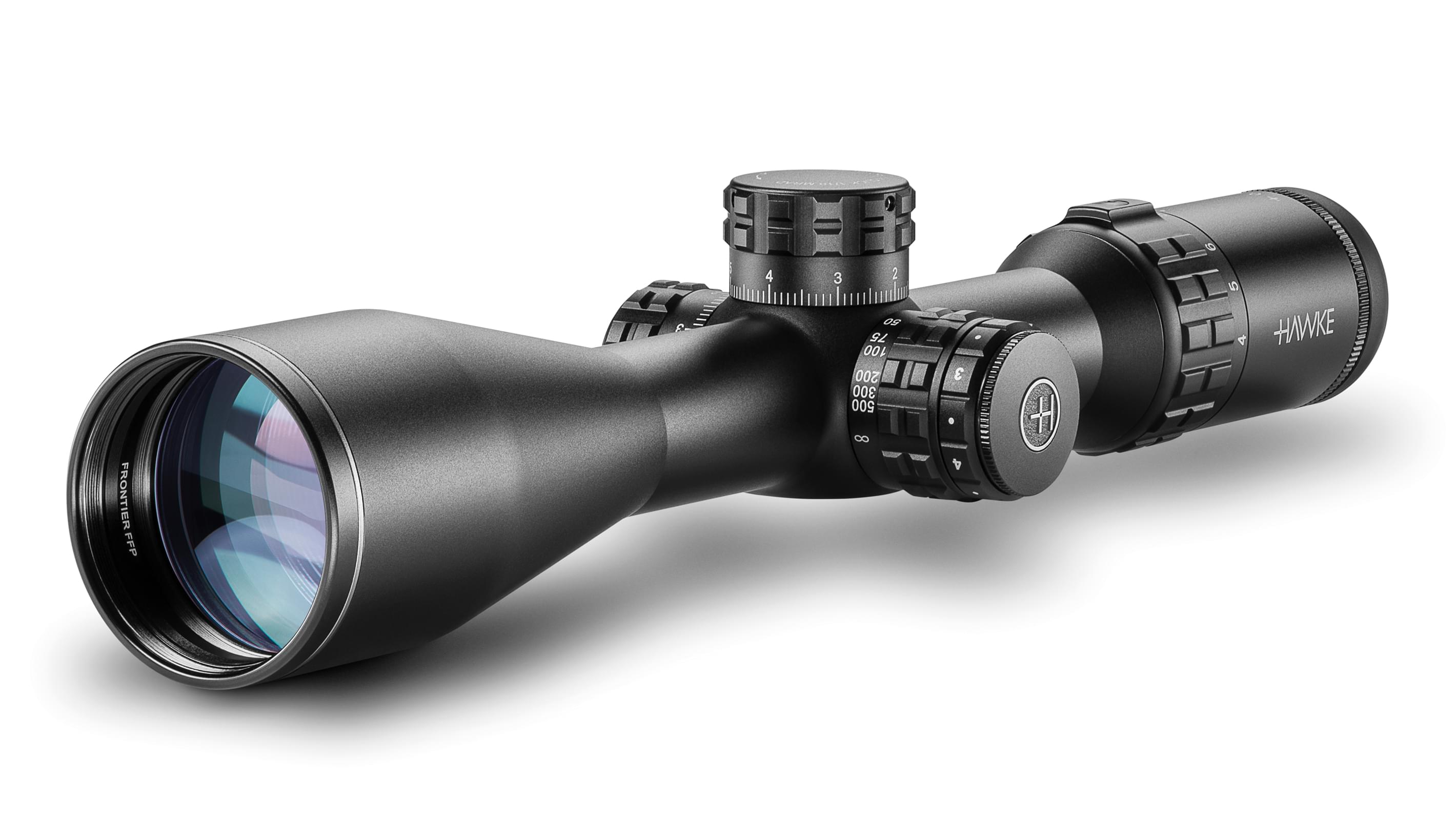 Objective End View Of The Hawke Frontier 30 FFP 4-20x50 Mil Pro Rifle Scope