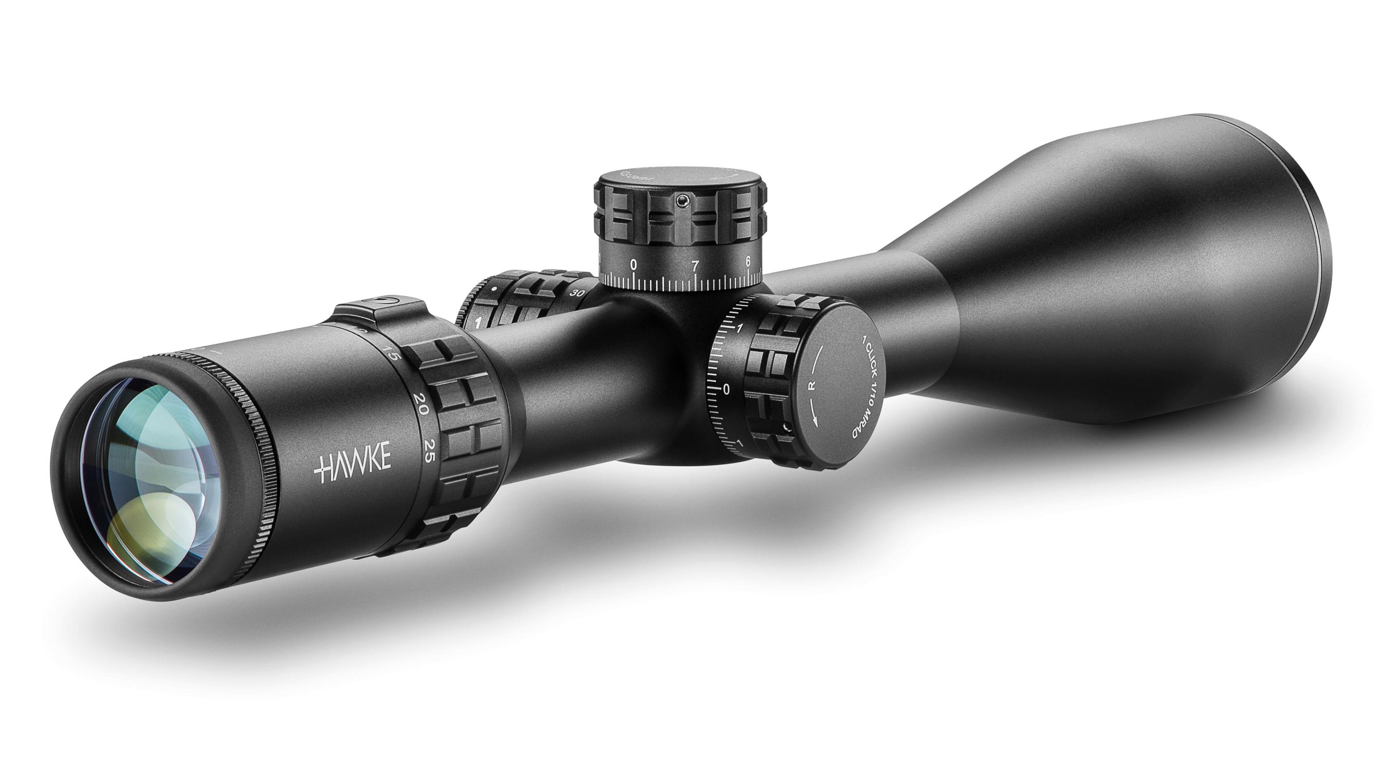 Ocular End View Of The Hawke Frontier 34 FFP 5-30x56 Mil Pro Ext Rifle Scope