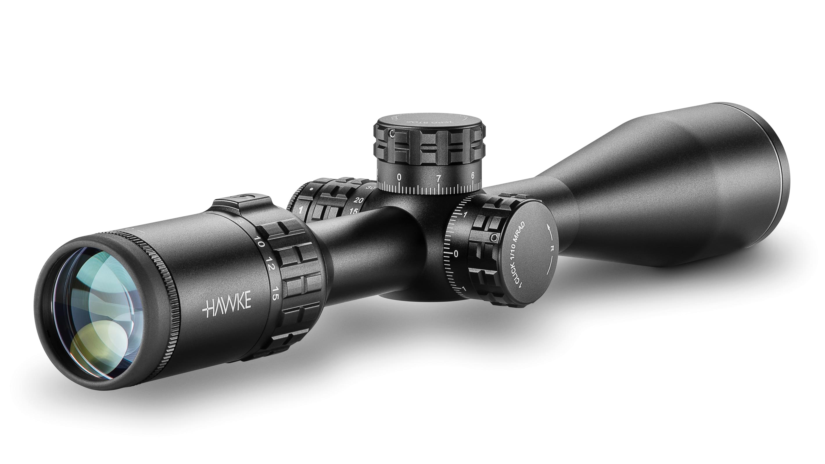 Ocular End View Of The Hawke Frontier SF 3-15x44 Mil Pro Rifle Scope