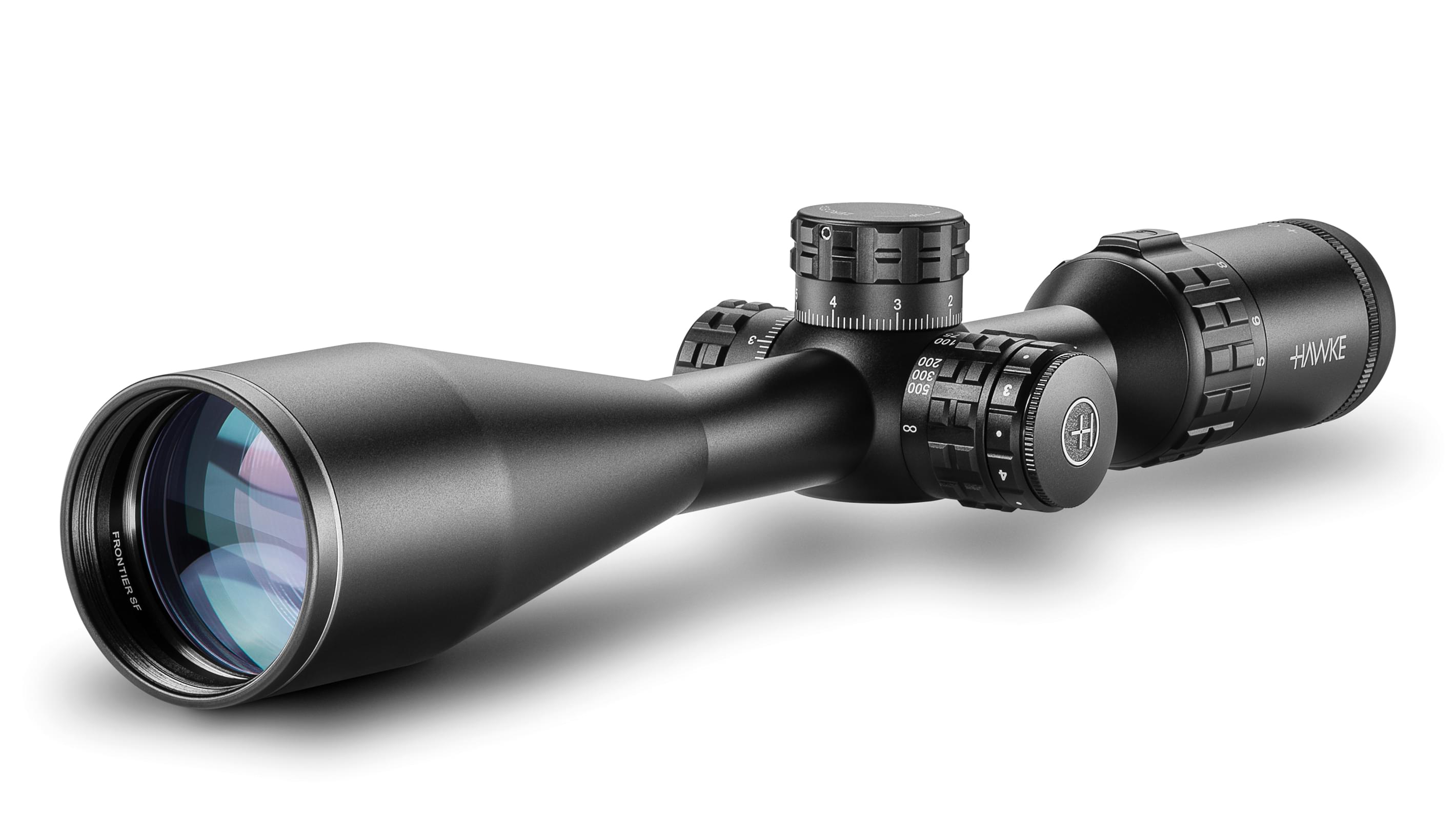 Objective End View Of The Hawke Frontier SF 5-25x50 Mil Pro Rifle Scope