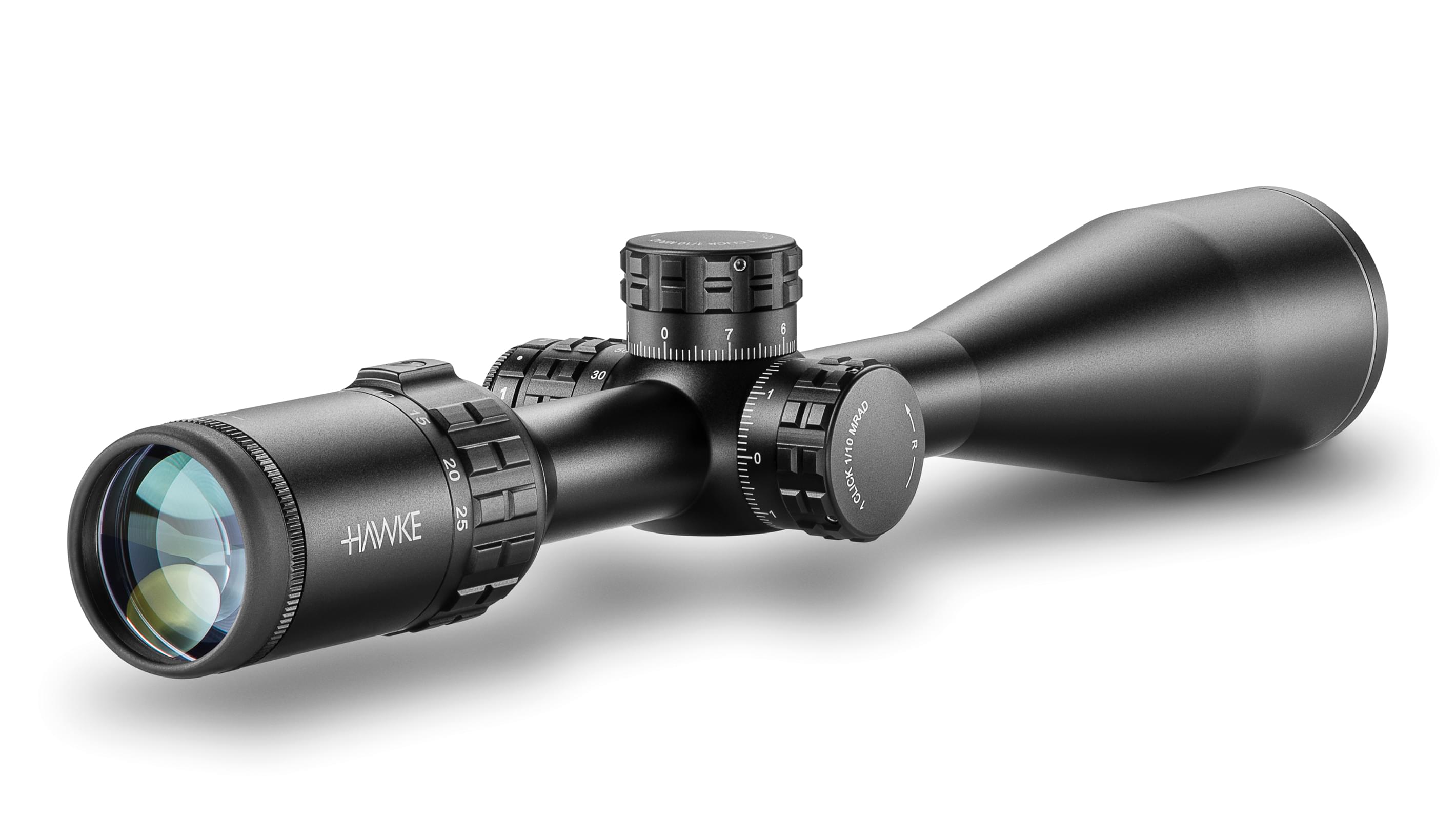 Ocular End View Of The Hawke Frontier SF 5-25x50 Mil Pro Rifle Scope