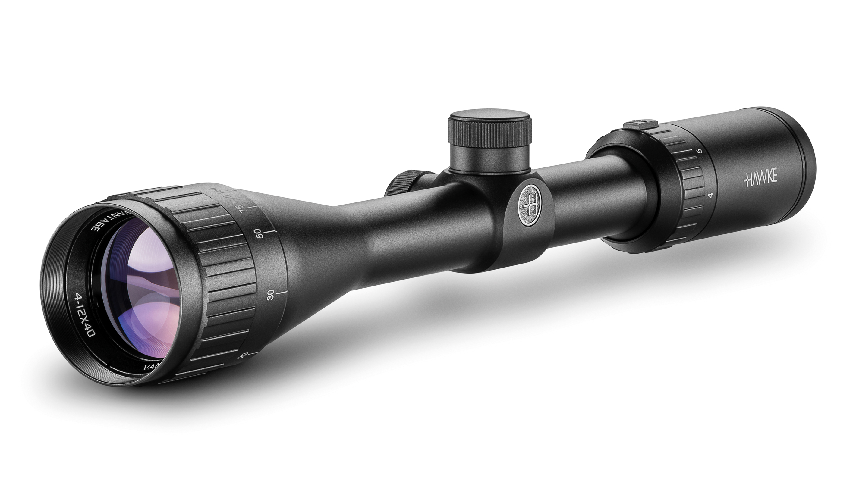 Objective End View Of The Hawke Vantage 4-12x40 AO Mil Dot Rifle Scope