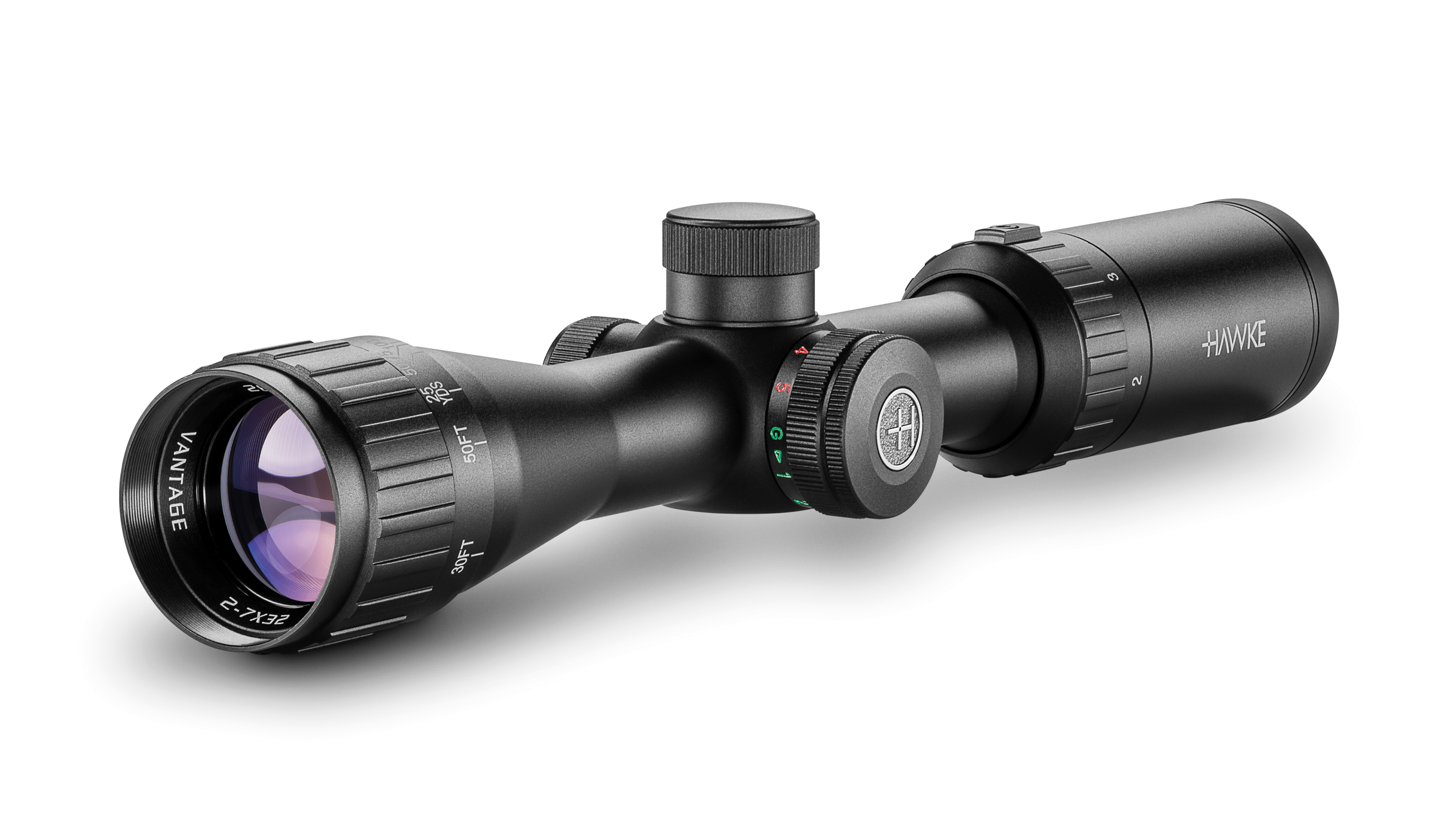 Objective End View Of The Hawke Vantage IR 2-7x32 AO Mil Dot Rifle Scope
