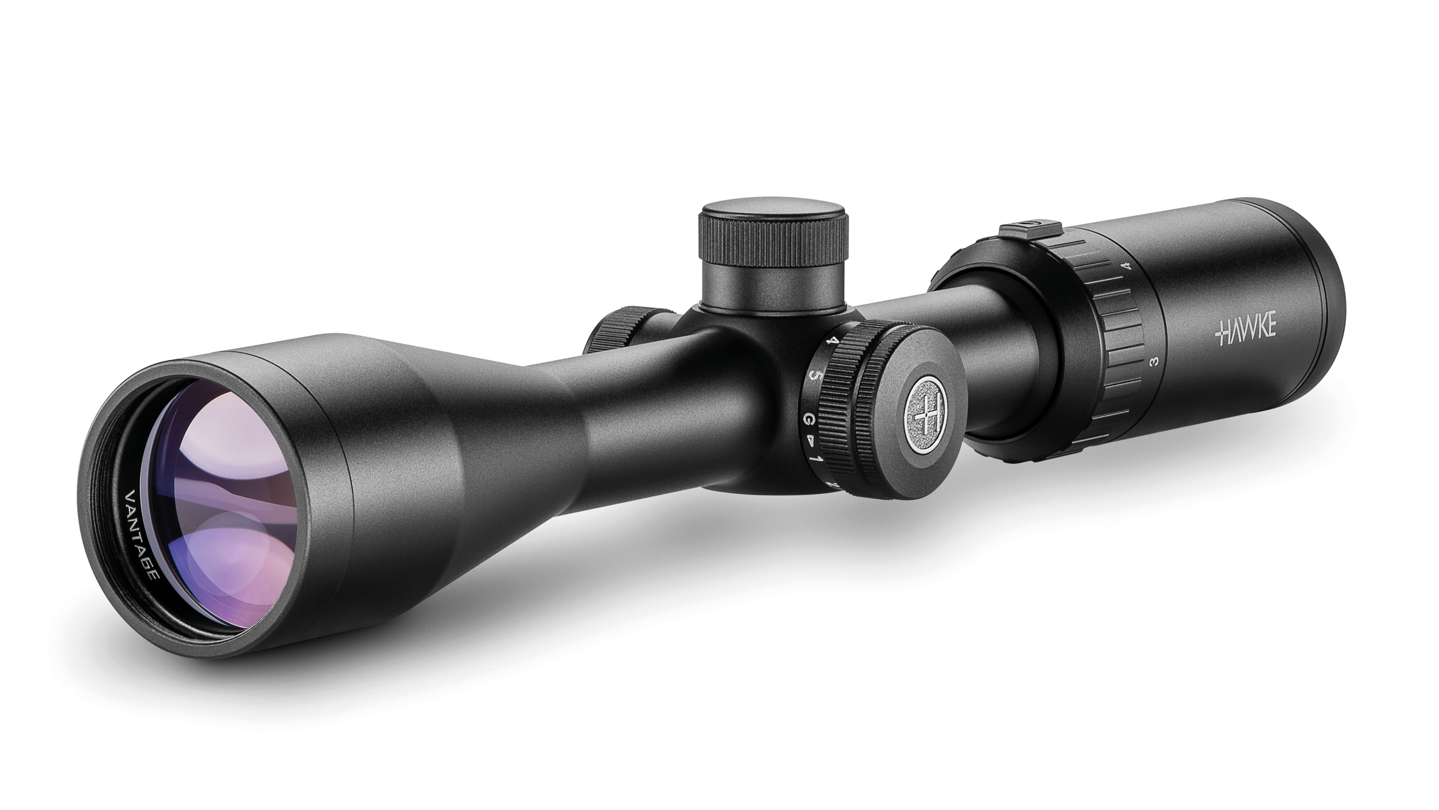 Objective End View Of The Hawke Vantage IR 3-9x40 Rimfire .22 High Velocity Rifle Scope
