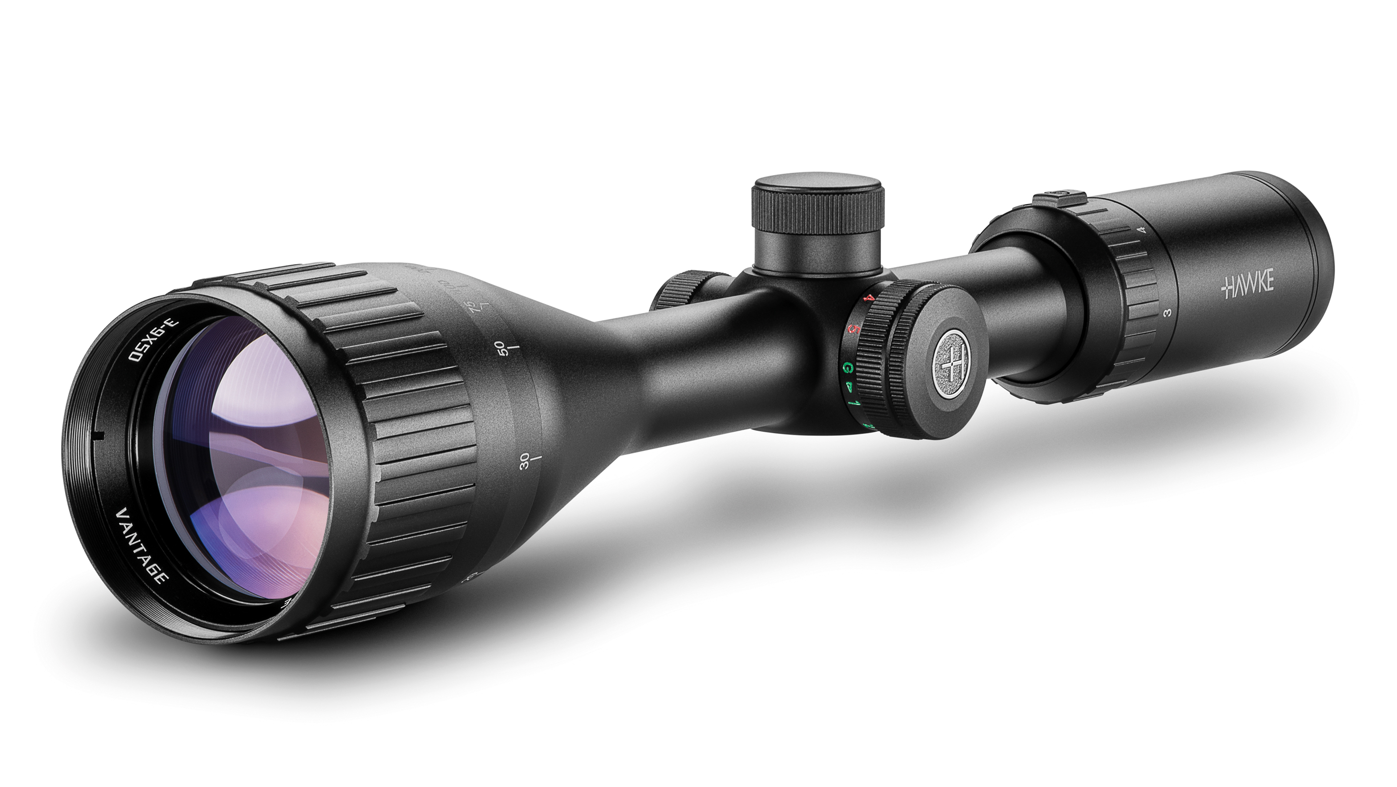 Objective End View Of The Hawke Vantage IR 3-9x50 AO Mil Dot Rifle Scope