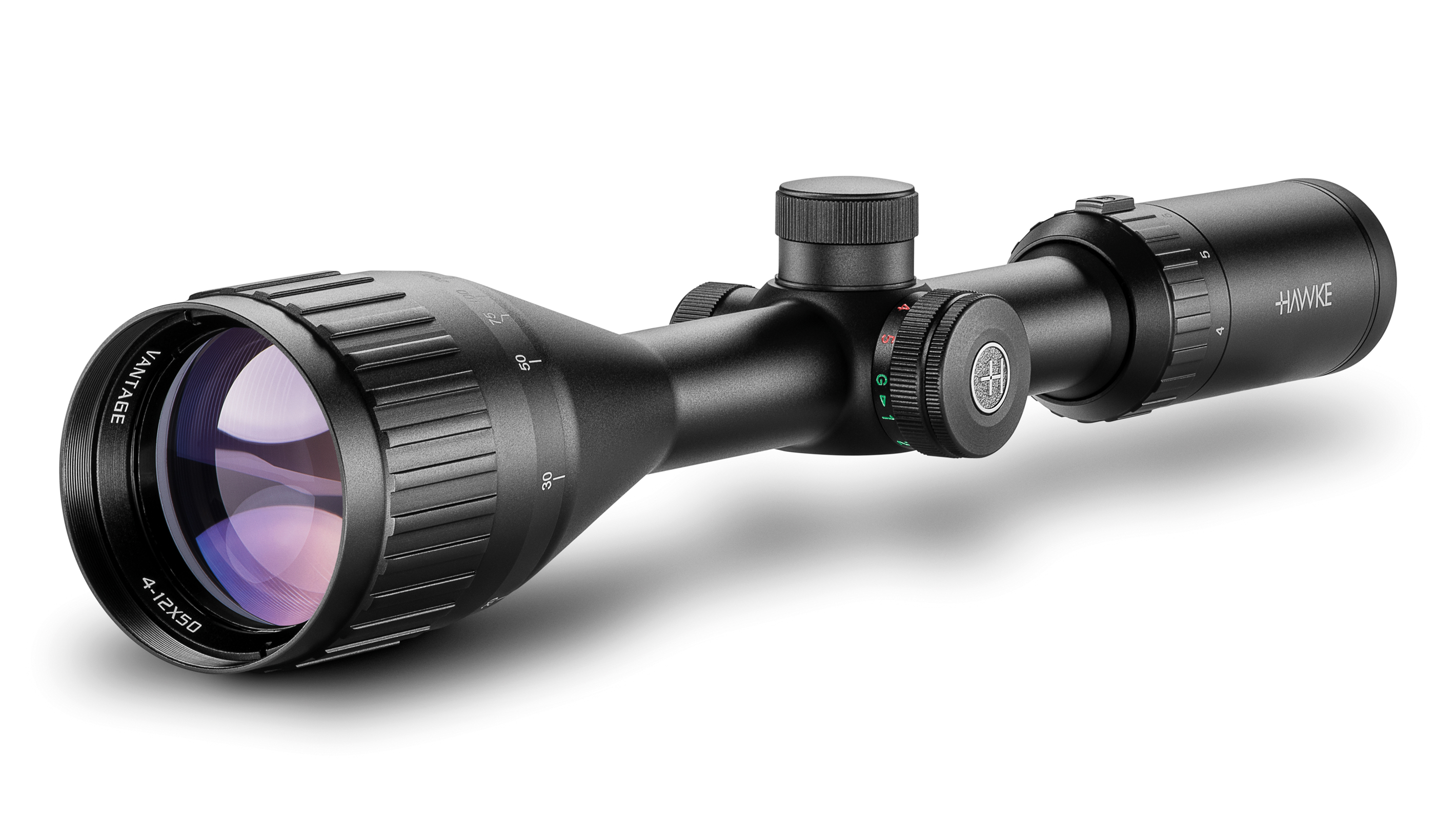Objective End View Of The Hawke Vantage IR 4-12x50 AO Mil Dot Rifle Scope