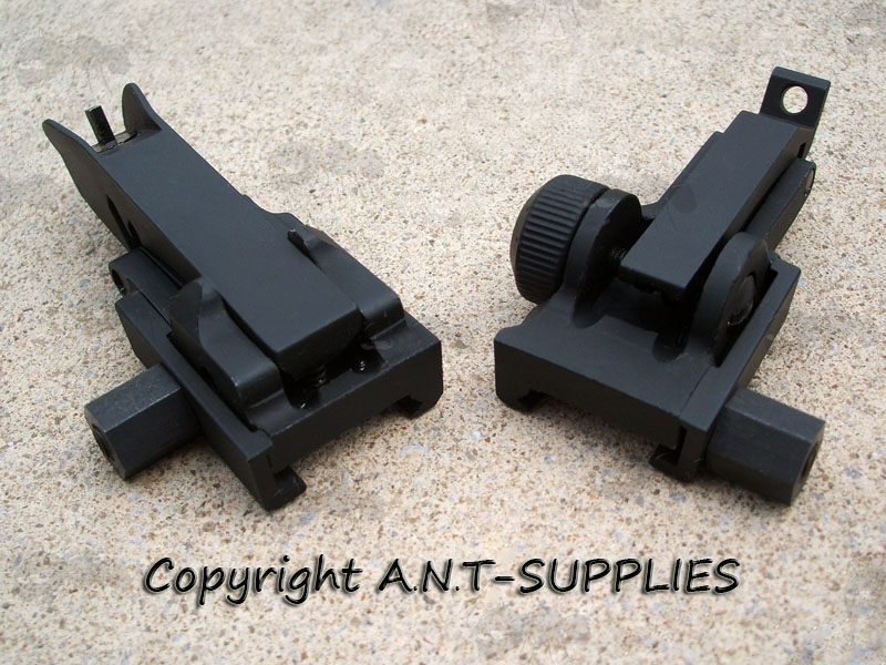 Pair of Black AR-15 Long Folding Ironsights