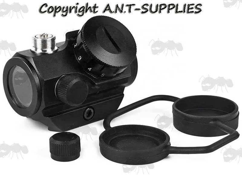 AnTac Micro Red Dot Sight with Rubber Bikini Style Lens Covers, for Weaver / Picatinny Rails