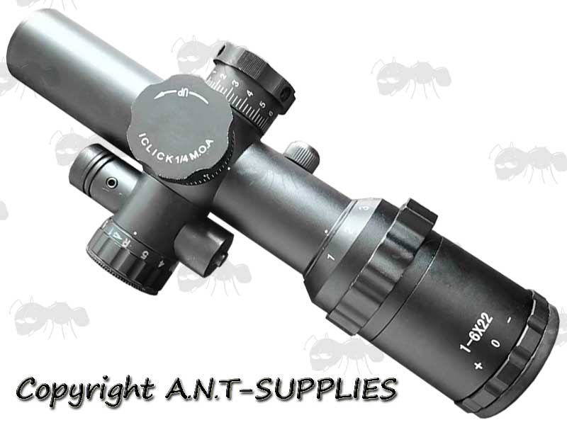 Pod 1-6x22 Red and Green Illuminated Compact Scope with Integrated Mount for Weaver / Picatinny Rails