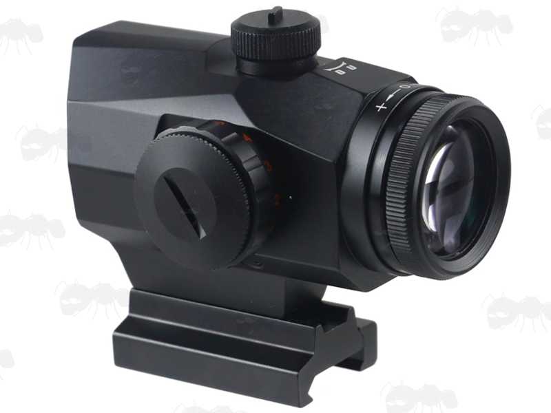 Angular Design 1x20 Prism Red and Green Dot Sight with Weaver / Picatinny Rail Base Mount