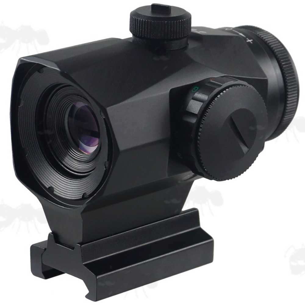 Angular Design 1x20 Prism Red and Green Dot Sight with Weaver / Picatinny Rail Base Mount