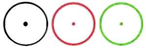 Black Etched, Red and Green Dot in Circles Sight Reticles