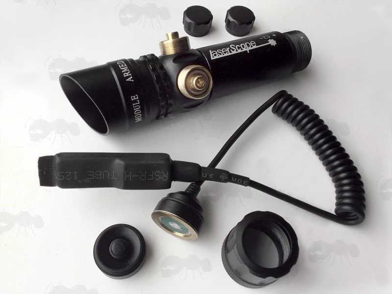 Adjustable Windage and Elevation Green Laser Rifle Sight with Rear Switch and Remote Tailcap
