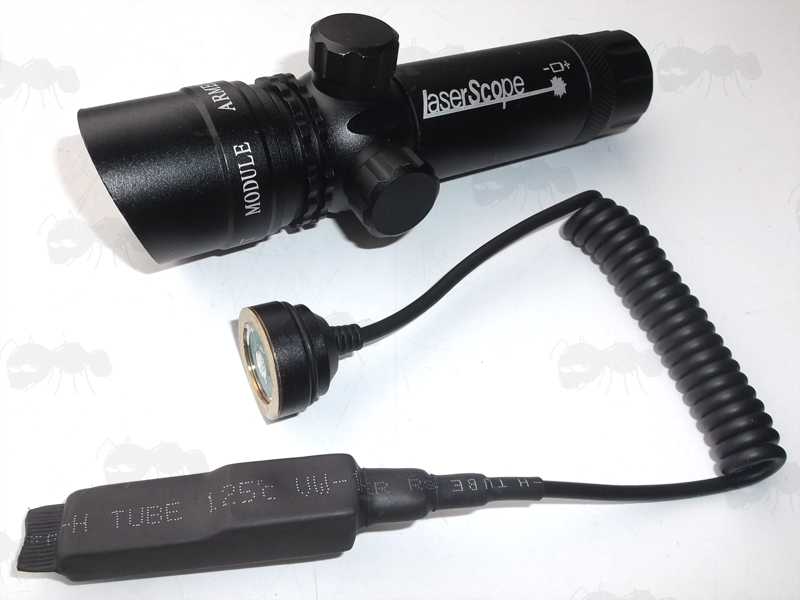 Adjustable Windage and Elevation Red Laser Rifle Sight with Rear Switch and Remote Tailcap