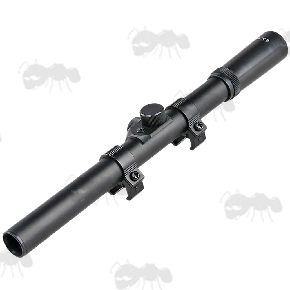 ANT 4x15 Duplex Crosshair Rifle Scope with Dovetail Rail Mounts & Lens Caps
