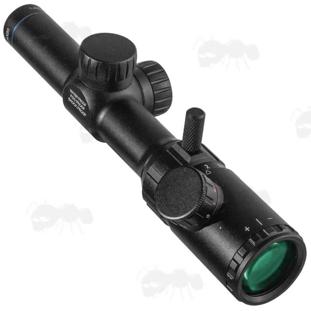 Short 1-4x20 Red and Green Illuminated LPVO Rifle Scope