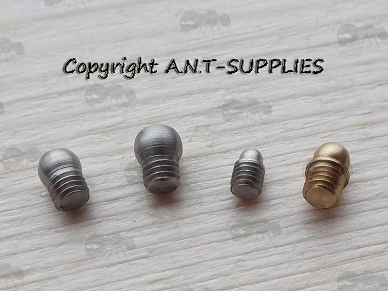 Set of Four Metal Shotgun Beads with Threaded Shafts