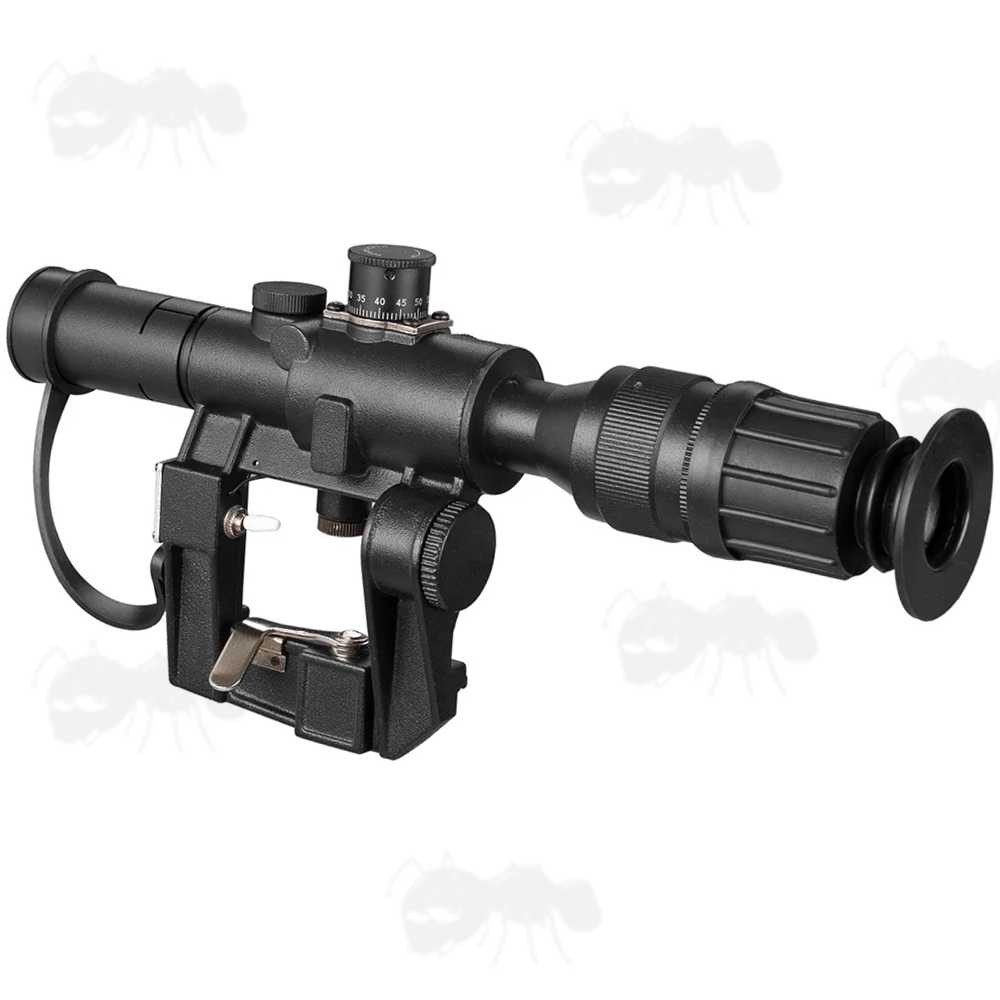 4x26 SVD Dragunov Illuminated Side Fitting Rifle Scope with Integrated Mount