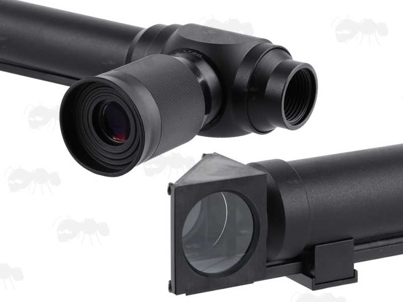 Close-Up Views of Both Ends of The Retractable 5x Magnification Periscope with 20mm Lens