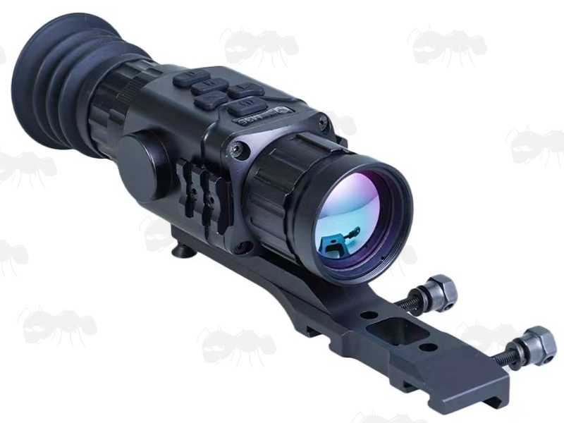 M35 Thermal Vision Rifle Scope Monocular, Shown with a Picatinny Rail Base Mount