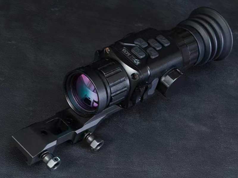 M35 Thermal Vision Rifle Scope Monocular, Shown with a Picatinny Rail Base Mount