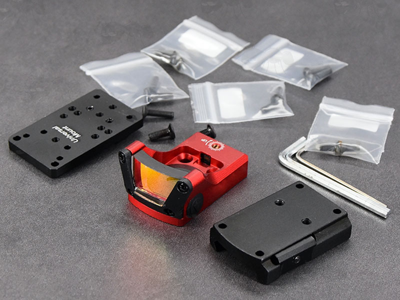 Red Anodised Topless Design Red Dot Reflex Sight with Fittings