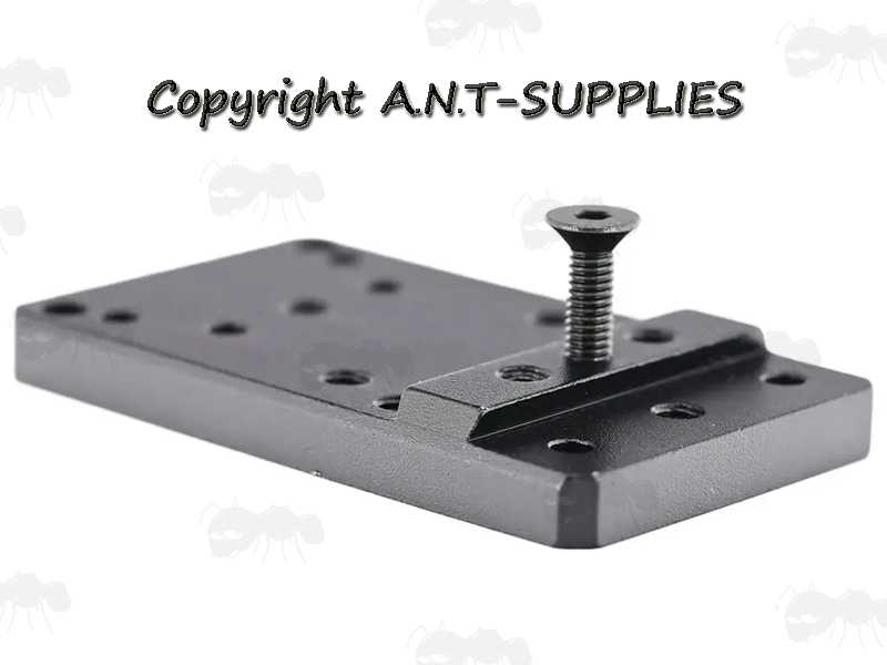 Black Anodised Universal Pistol Base Plate Mount for The Topless Design Red Dot Reflex Sight with Auto Brightness Light Sensor