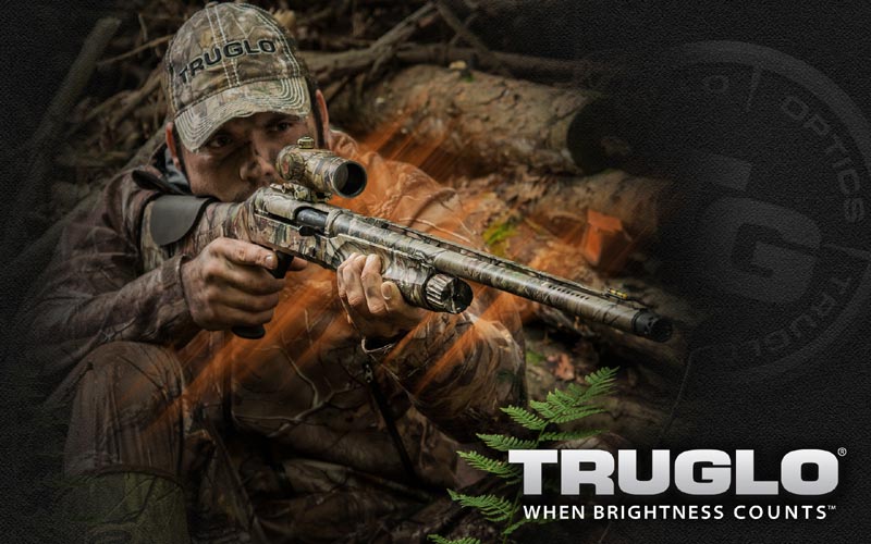 Truglo Camouflage Hunter with Shotgun Fitted with Glo Dot Fiber Sight