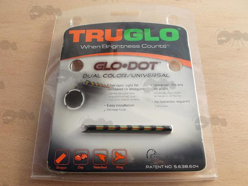 Truglo Universal Shotgun Rib Fitting Dual Colour Fiber Glo Dot in Display Card