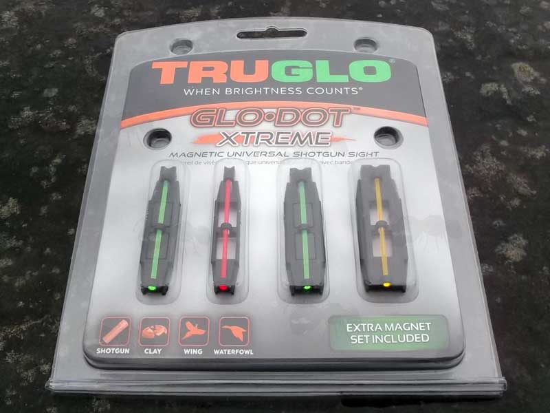 Truglo Universal Shotgun Rib Fitting Extreme Fiber Glo Dot Set of Red, Green, Yellow Sights with Narrow and Wide Bases in Display Packaging