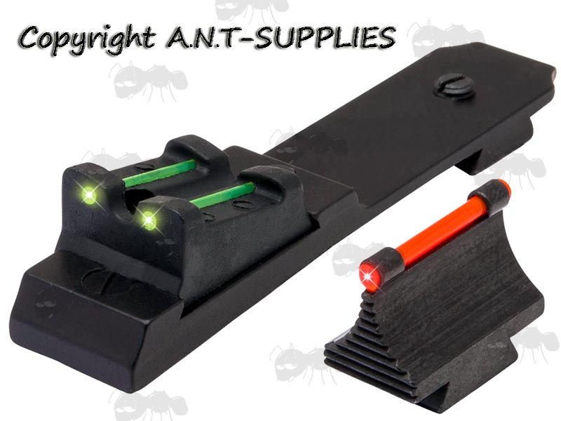 Truglo Henry Lever Action Rifle Sight Set, Green Fiber Optic Rear and Red Front Sight