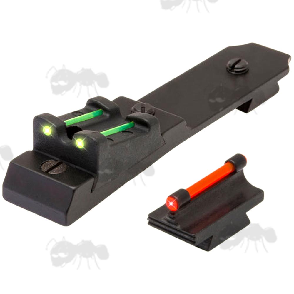 Truglo Marlin Lever Action Rifle Sight Set, Green Fiber Optic Rear and Red Front Sight