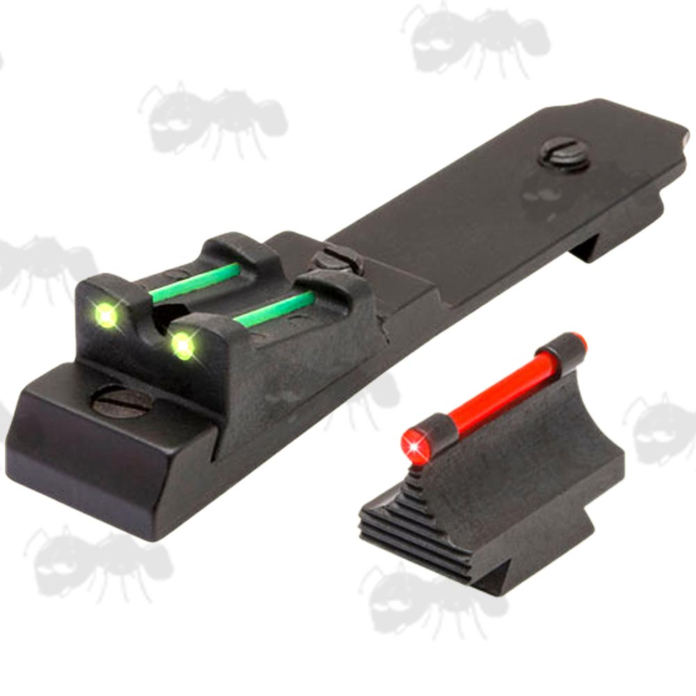 Truglo Winchester Lever Action Rifle Sight Set, Green Fiber Optic Rear and Red Front Sight