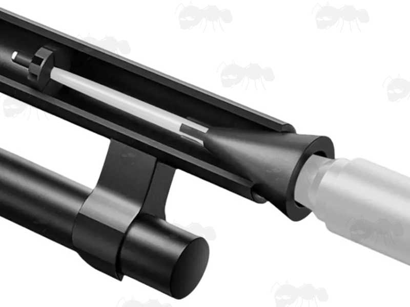 View of The Extra Arbor for Larger Diameter Barrels with the Universal Barrel Muzzle Fitting Red Laser Bore Sighting Kit