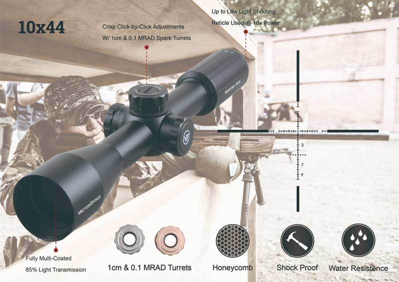 Vector Optics 10x44SFP Marksman Rifle Scope Advert