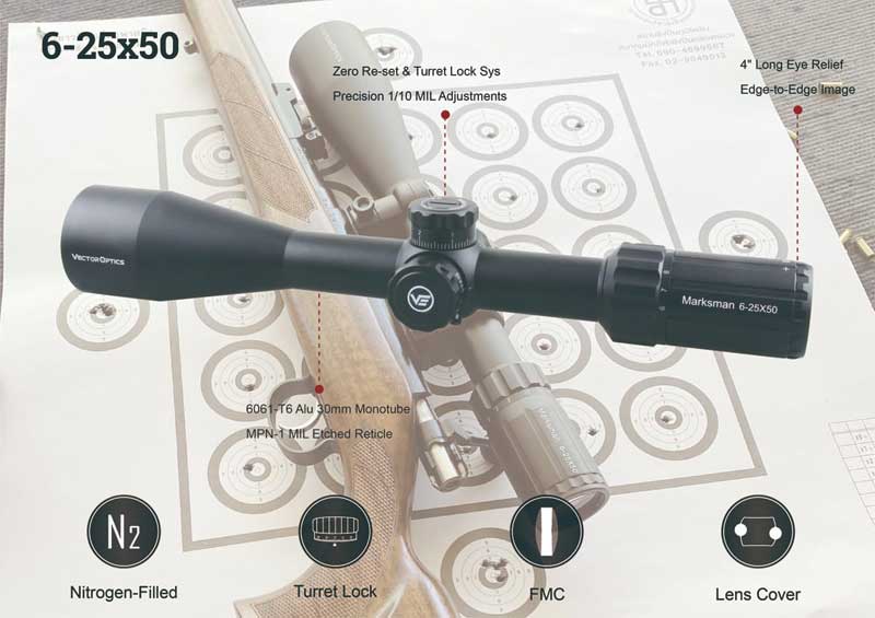 Vector Optics 6-25x50SFP Marksman Rifle Scope Advert