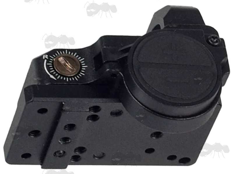 Black VISM Nano Reflex FlipDot Sight Fitted to the RMR Footprint Base Mount
