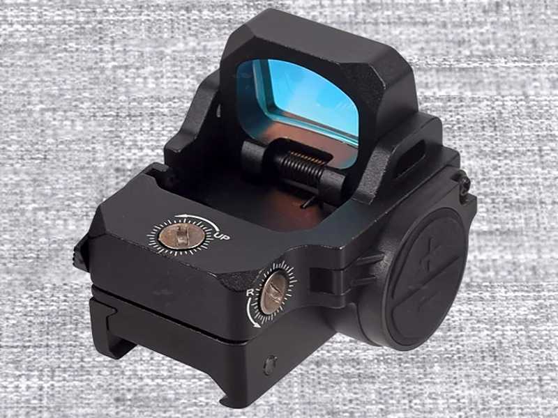 Black VISM Nano Reflex FlipDot Sight Fitted to the 20mm Wide Weaver / Picatinny Rail Base Mount