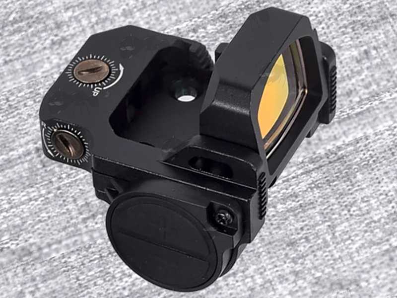 Black VISM Nano Reflex FlipDot Sight Fitted to the 20mm Wide Weaver / Picatinny Rail Base Mount